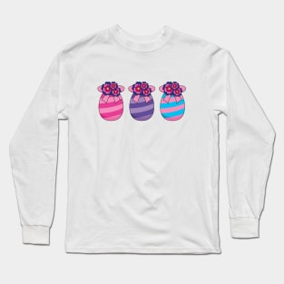 Easter Eggs with Flowers and Ribbon Long Sleeve T-Shirt